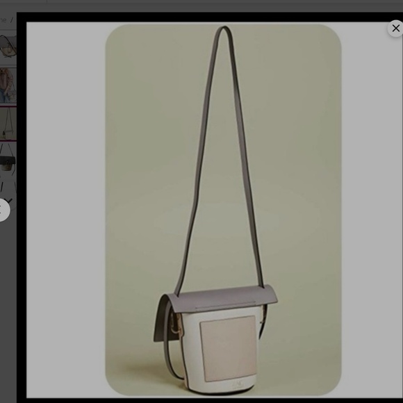 ZAC Zac Posen Belay leather crossbody bag color block grey cream khaki EUC - Picture 3 of 9